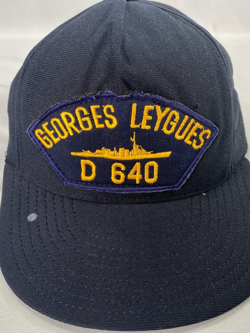 Vintage Georges Leygues D640 Navy Snapback Hat USA Made Military Ship Cap